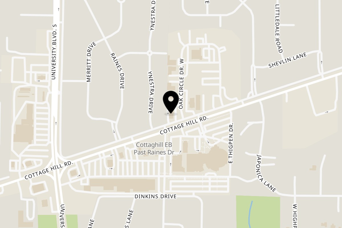 Map showing the location of Big Time Diner on 4936 Cottage Hill Rd in Mobile
